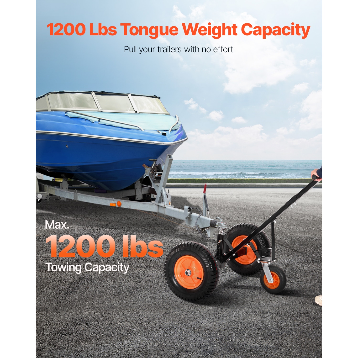 Trailer Dolly With Adjustable Height And 2 Inch Ball Towing Hitch_voghion.com